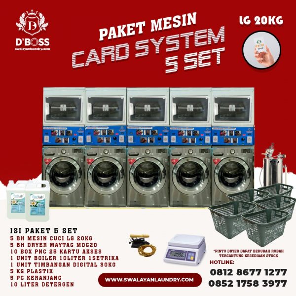 Paket Mesin Card System LG 20Kg 5 Set