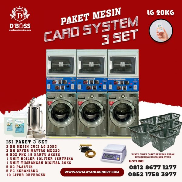 Paket Mesin Card System LG 20Kg 3 Set